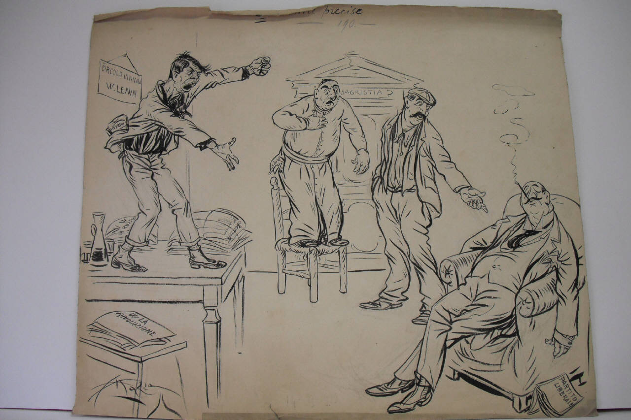 IL BIVIO ELETTORALE DEL LAVORATORE. (disegno) di Mazza, Aldo (1919/09/14 - )