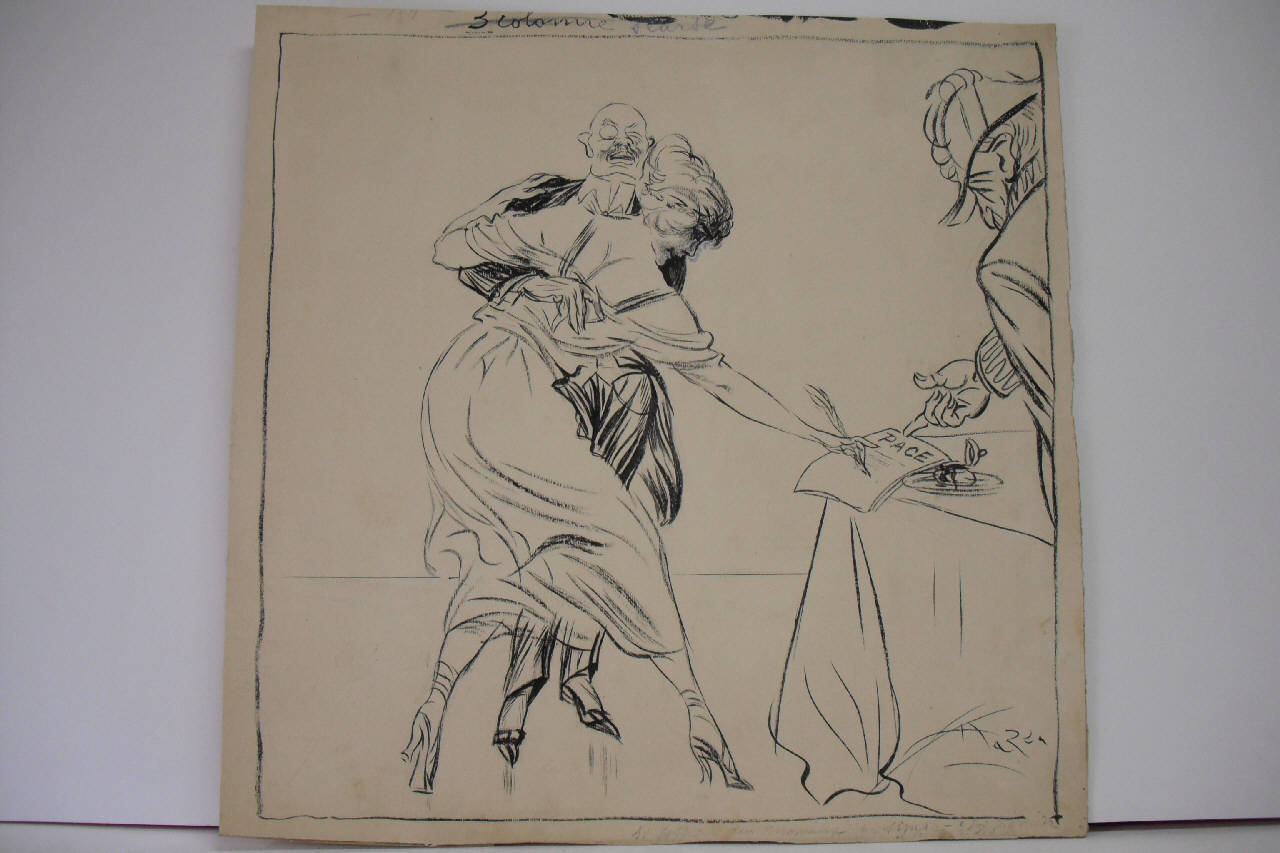 VIENNA E LA PACE. (disegno) di Mazza, Aldo (1919/09/14 - )