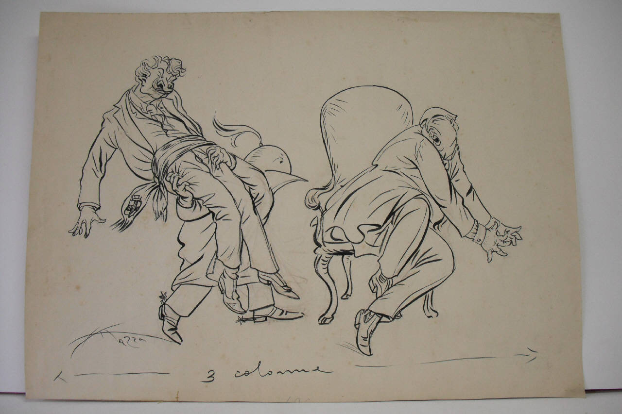 LA SOLITA STORIA. (disegno) di Mazza, Aldo (1918/07/14 - )