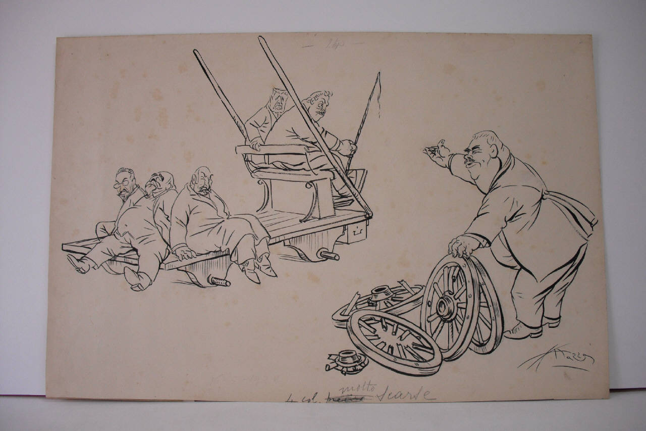 LA CONSEGNA AI SUCCESSORI. (disegno) di Mazza, Aldo (1920/05/16 - )