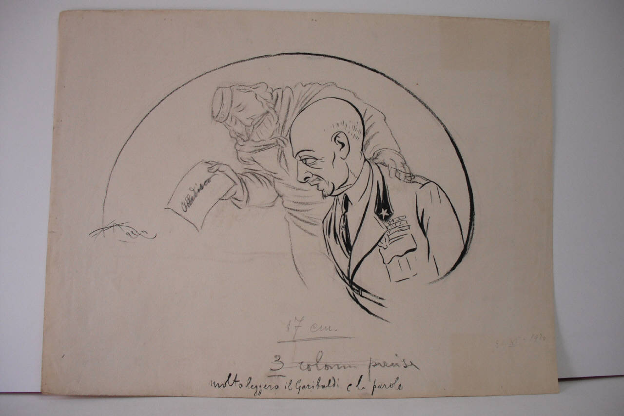 LA GLORIA PIU'DIFFICILE. (disegno) di Mazza, Aldo (1920/11/21 - )