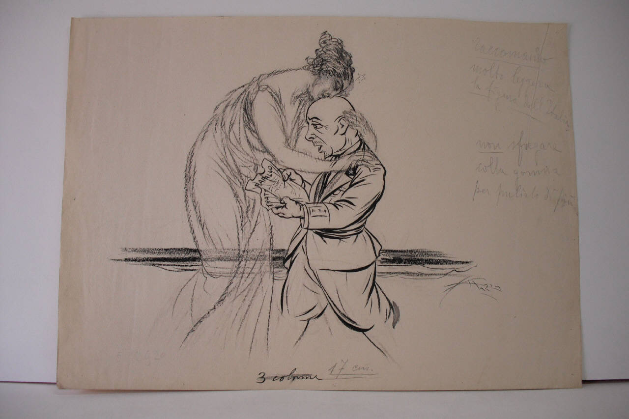 L'ITALIA AL FIGLIO PREDILETTO. (disegno) di Mazza, Aldo (1920/12/05 - )