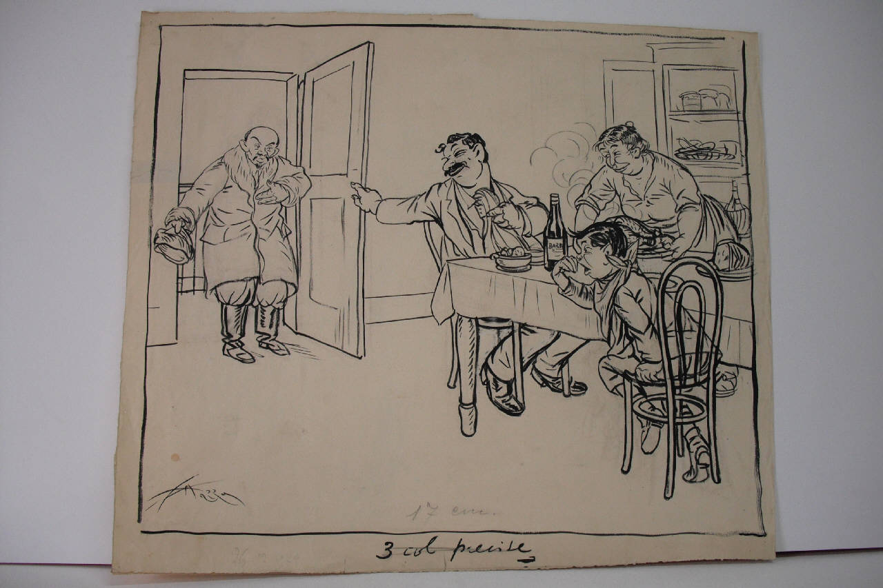 LA VISITA NATALIZIA DI LENIN. (disegno) di Mazza, Aldo (1920/12/26 - )