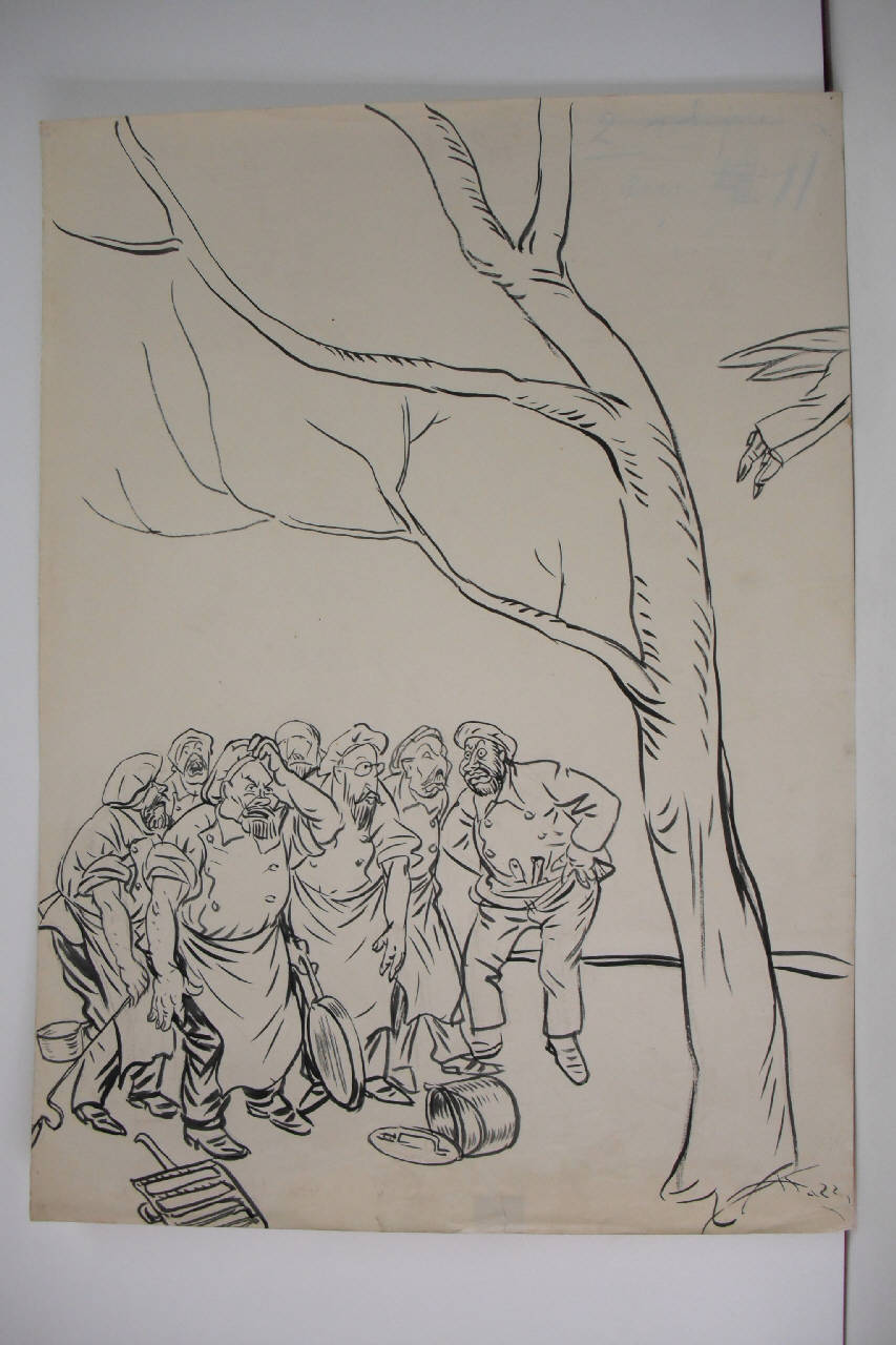 IL CONGRESSO DI LIVORNO - ovvero - L'UCCELLINO IN FRASCA. (disegno) di Mazza, Aldo (1921/01/23 - )