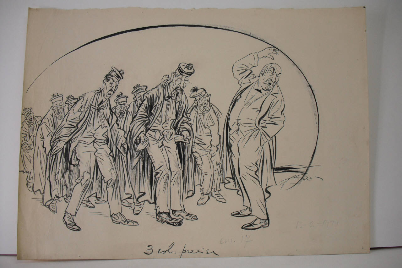 IL GOVERNO E I MAGISTRATI. (disegno) di Mazza, Aldo (1921/02/13 - )