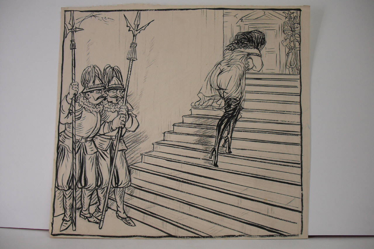 LA RIPRESA DEI RAPPORTI TRA FRANCIA E SANTA SEDE. (disegno) di Mazza, Aldo (1921/06/05 - )