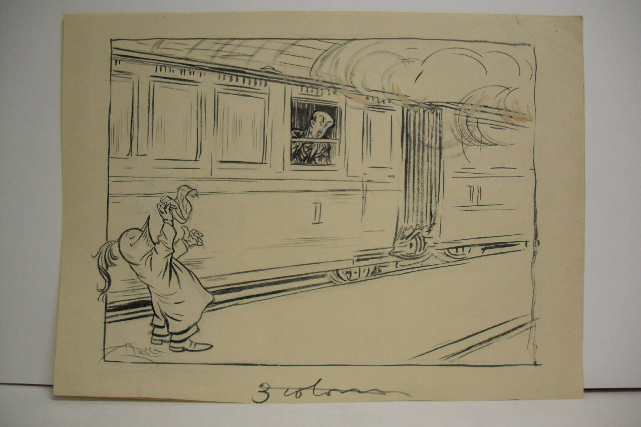 IL SE. ALBERTINI PARTE PER WASHINGTON. (disegno) di Mazza, Aldo (1921/10/16 - )