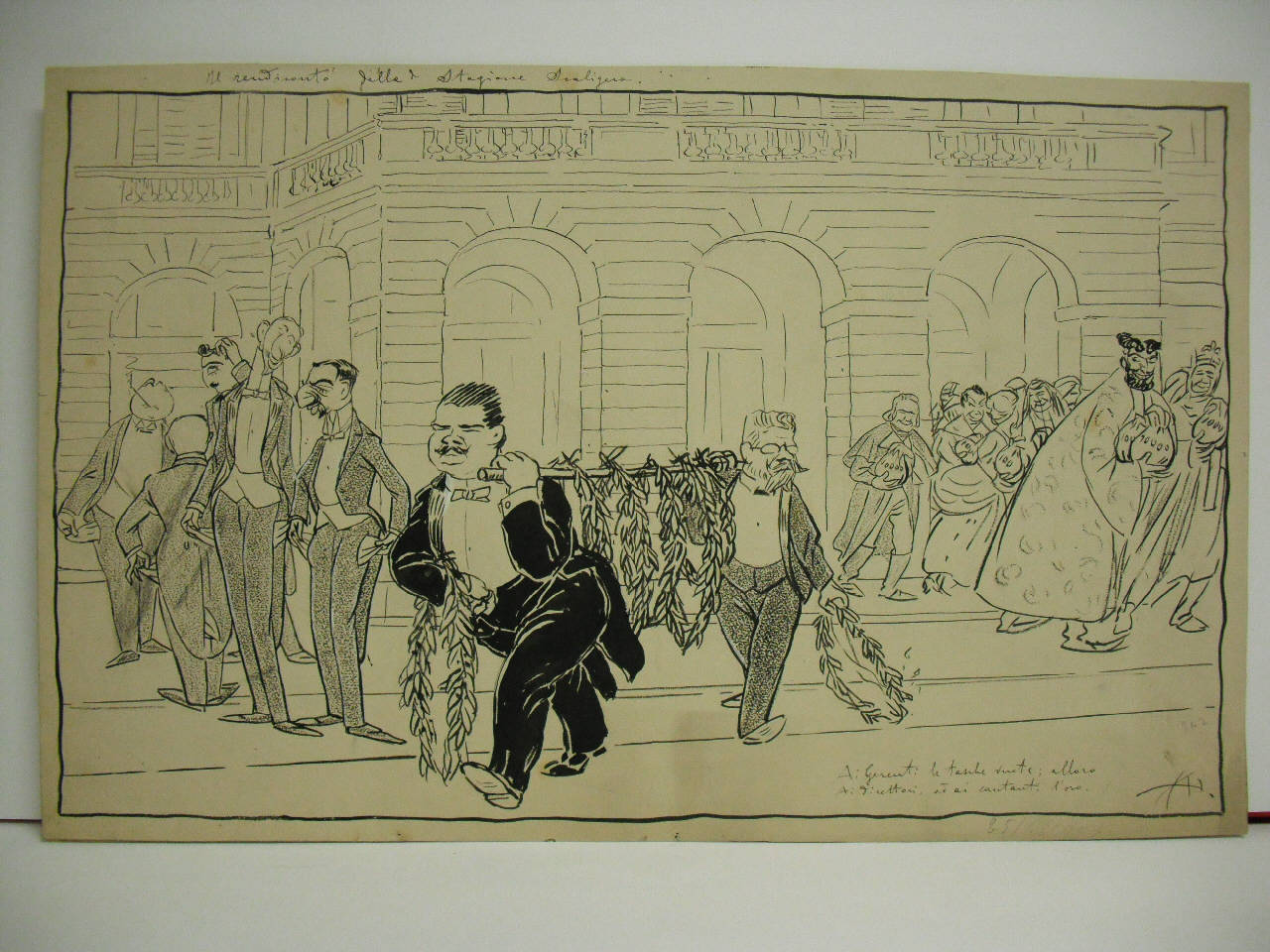 RENDICONTO DELLA STAGIONE SCALIGERA. (disegno) di Mazza, Aldo (1909/04/25 - )