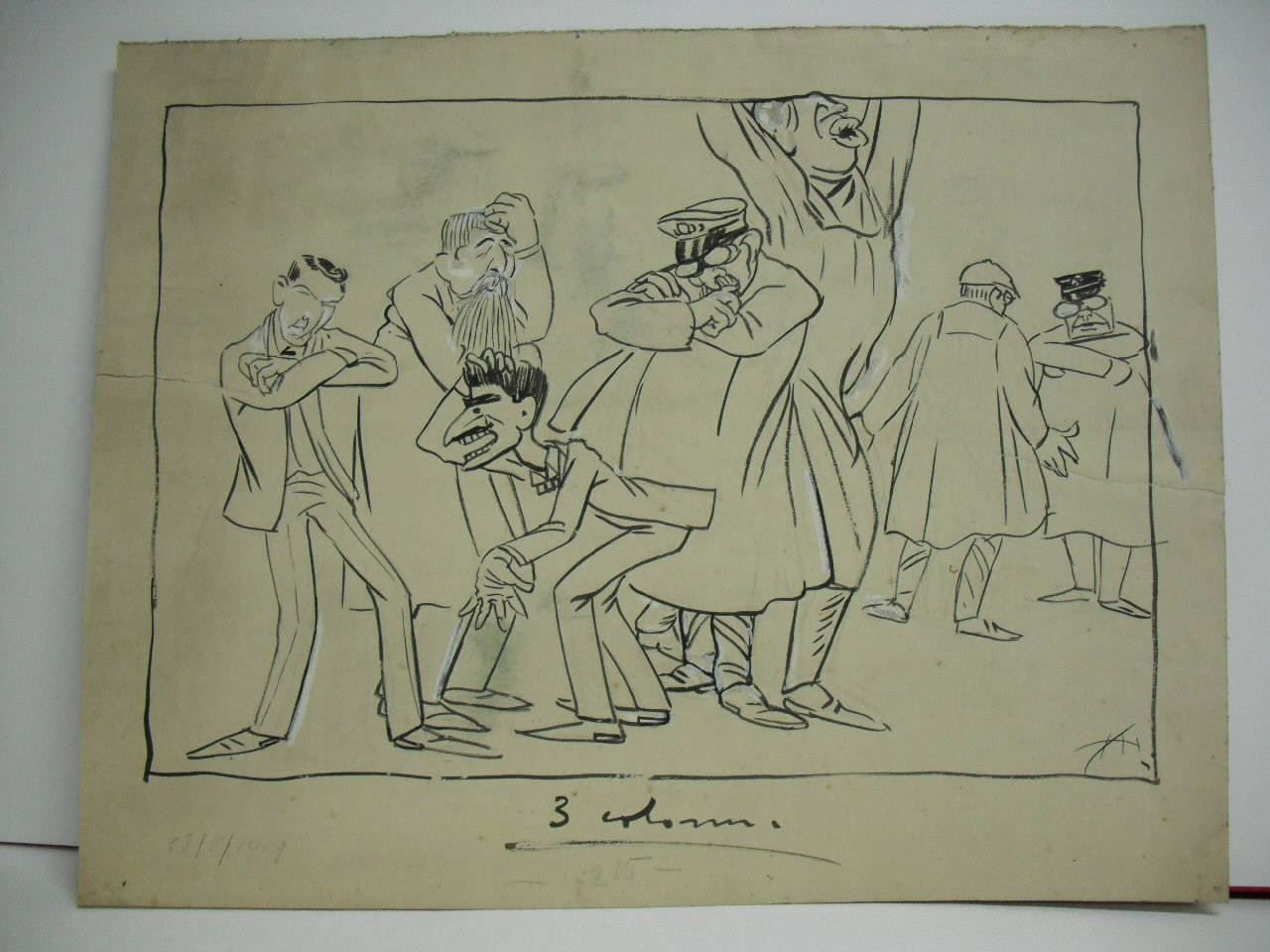 L'INDIGNAZIONE PER GLI AUTOMOBILISTI PER L'AUMENTO DELLA TASSA. (disegno) di Mazza, Aldo (1909/05/23 - )