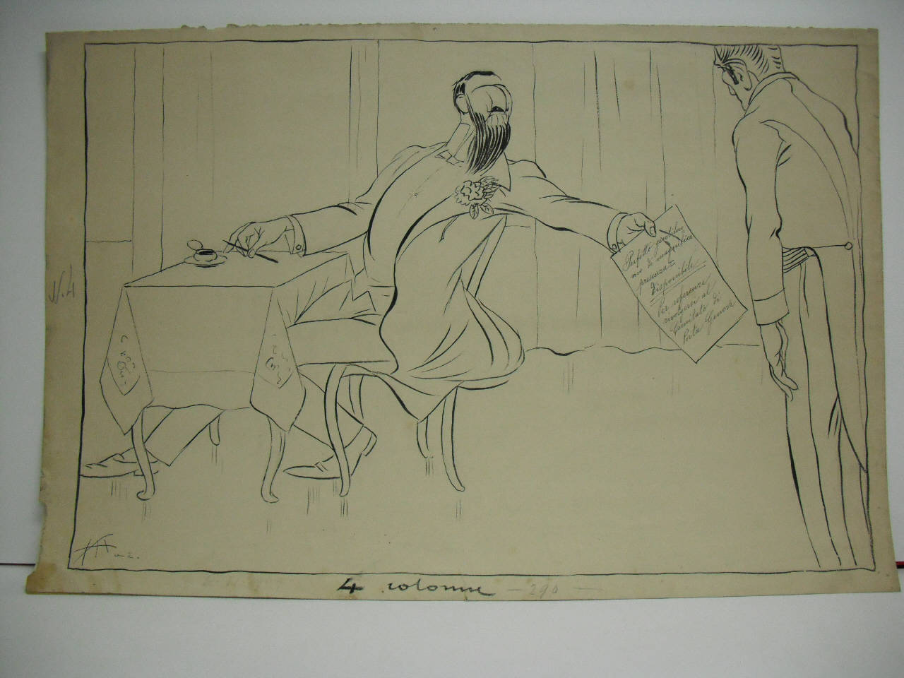 LE DIMISSIONI DEL CONTE NEGRONI. (disegno) di Mazza, Aldo (1909/06/06 - )