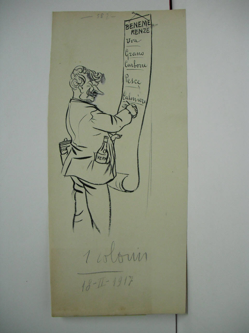 LA AMMINISTRAZIONE CALDARA. (disegno) di Mazza, Aldo (1917/02/18 - )