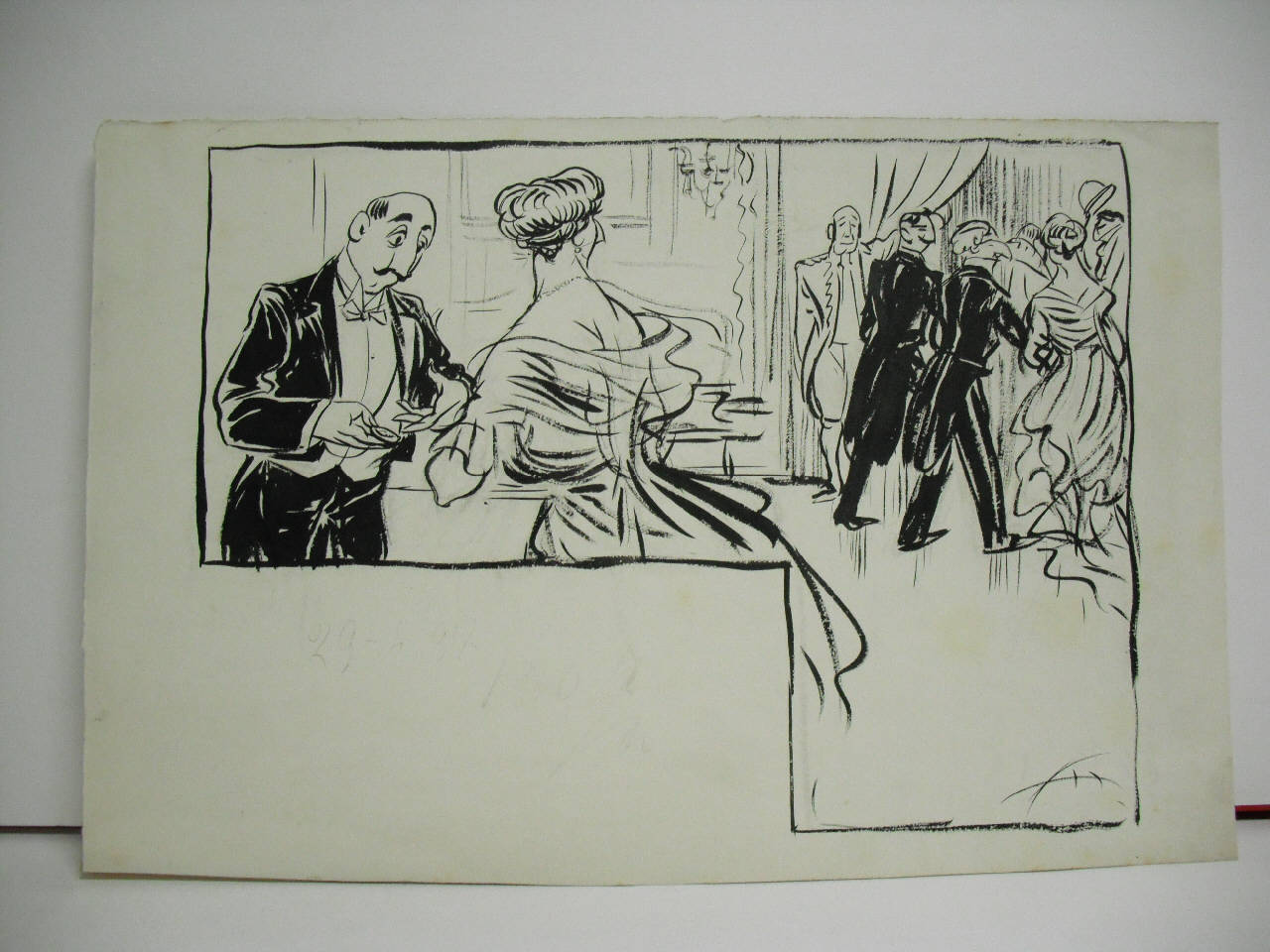 LA FUGA DEGLI INVITATI (Reclame). (disegno) di Mazza, Aldo (1917/04/29 - )