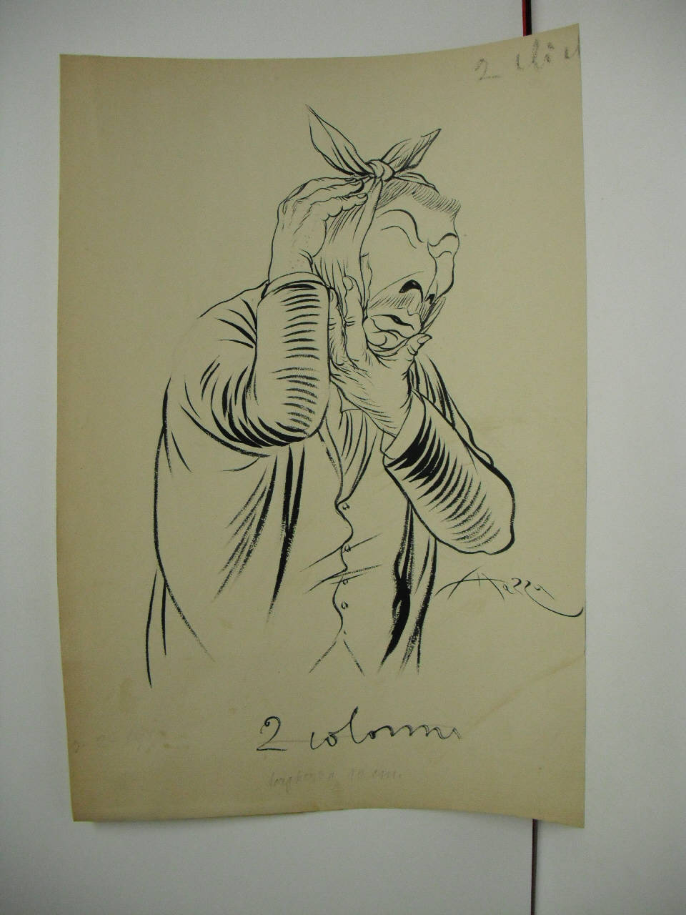 TREVES CON IL MAL DI DENTI. (disegno) di Mazza, Aldo (1918/02/10 - )