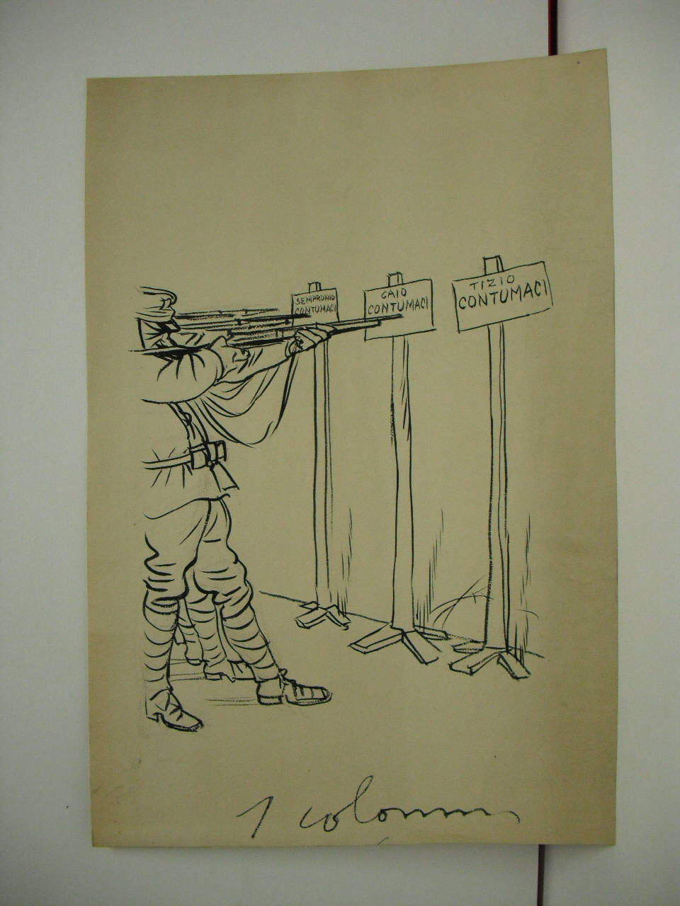 L'ESECUZIONE BOLO - (due sistemi). (disegno) di Mazza, Aldo (1918/04/21 - )