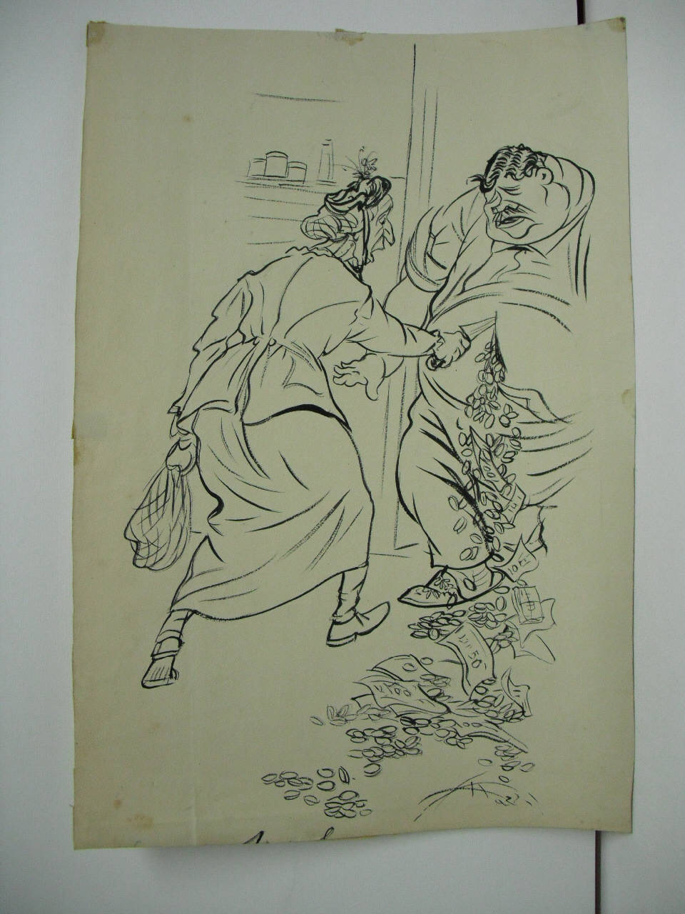 TRAGEDIA ALIMENTARE. (disegno) di Mazza, Aldo (1918/07/07 - )