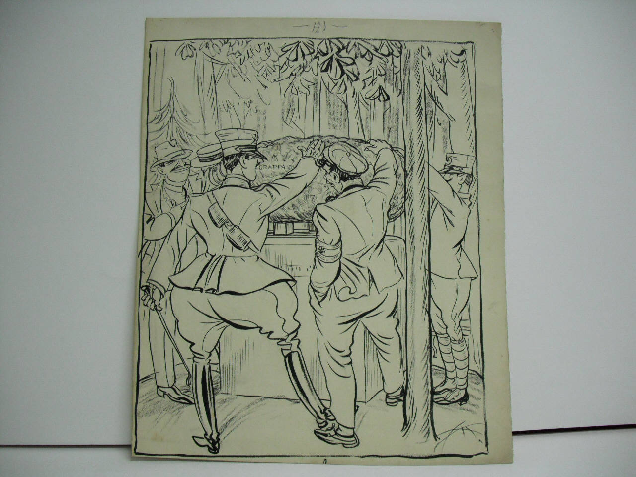 IL "MASSO DEL GRAPPA" AL PARCO. (disegno) di Mazza, Aldo (1918/10/11 - )