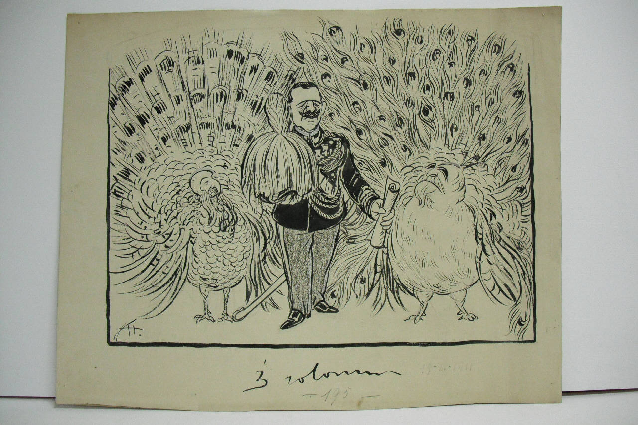 IL CINQUANTENARIO DEL REGNO D'ITALIA. (disegno) di Mazza, Aldo (1911/03/19 - )