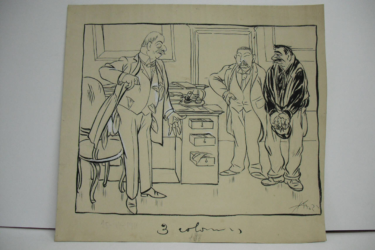 LA RICERCA DEL PRETESO CODICILLO DEI GASISTI. (disegno) di Mazza, Aldo (1911/05/25 - )