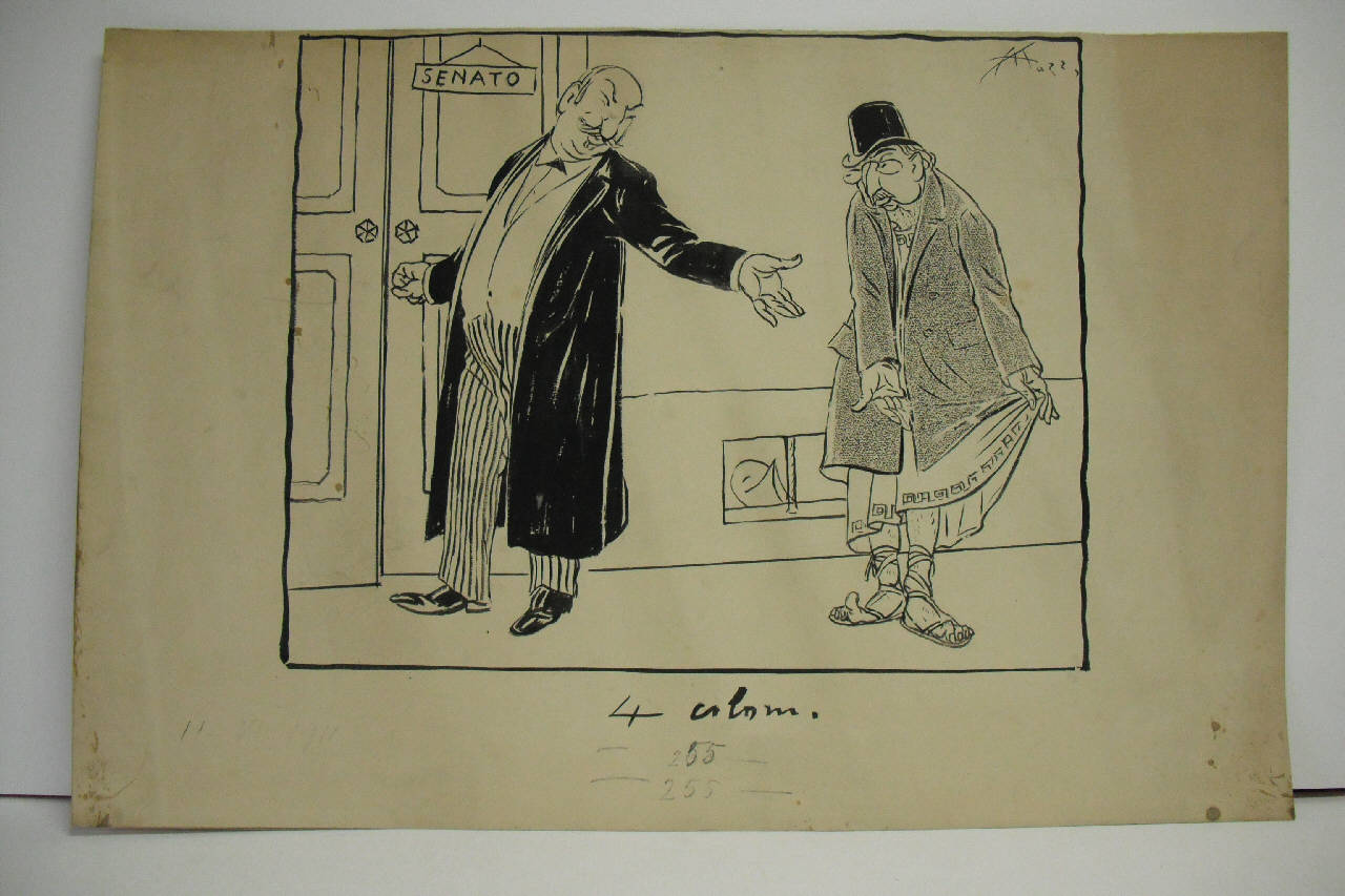 ECHI DELL'ULTIMA INFORNATA DI SENATORI. (disegno) di Mazza, Aldo (1911/06/11 - )