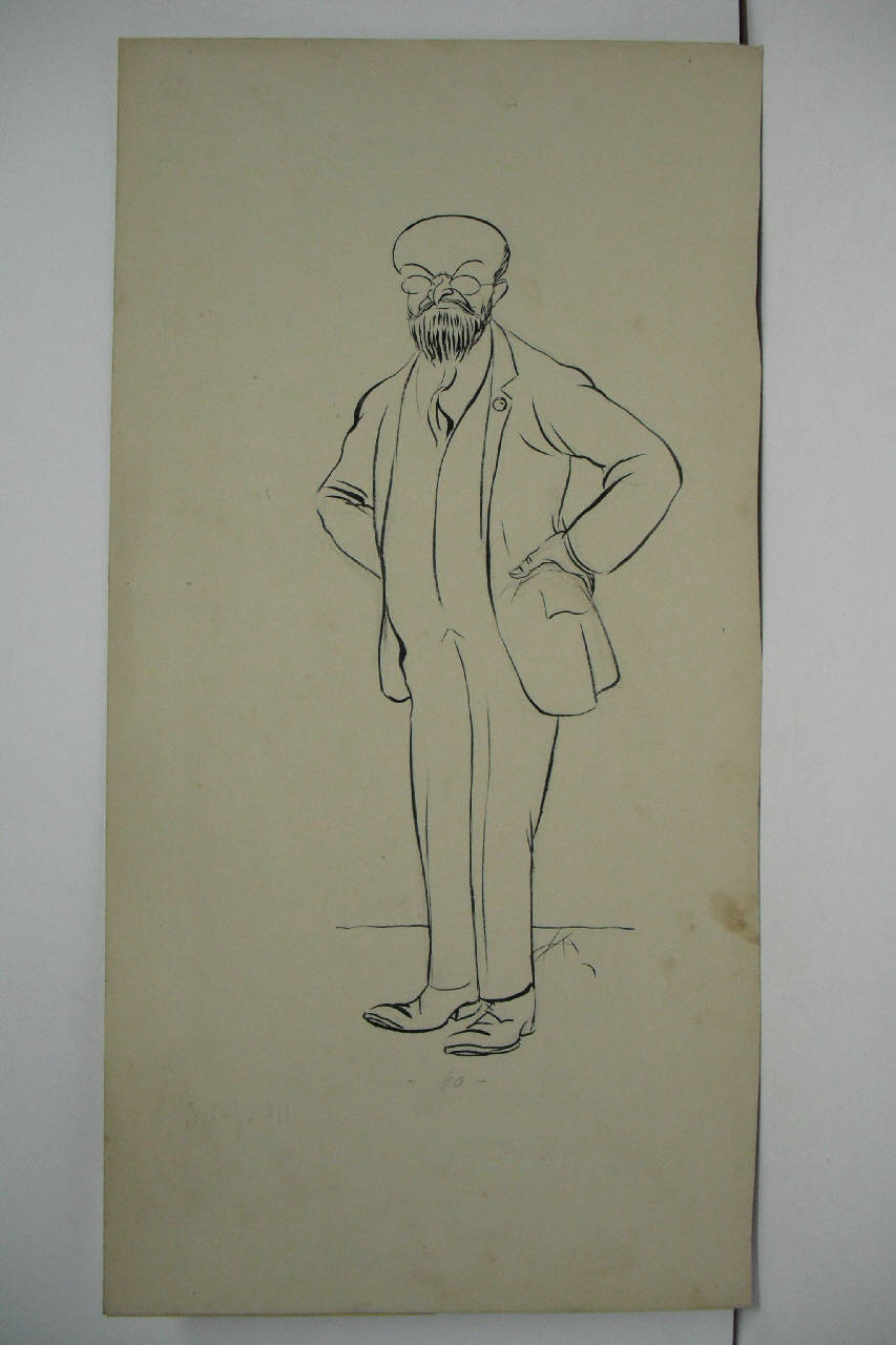 IL DOTTOR CARLO MOLDENHAUER commissario della crociera motonautica. (disegno) di Mazza, Aldo (1911/07/30 - )