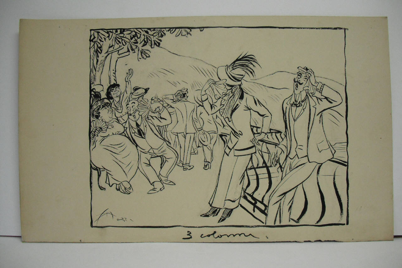 LA GIORNATA DI FERRAGOSTO SUI LAGHI. (disegno) di Mazza, Aldo (1911/08/13 - )