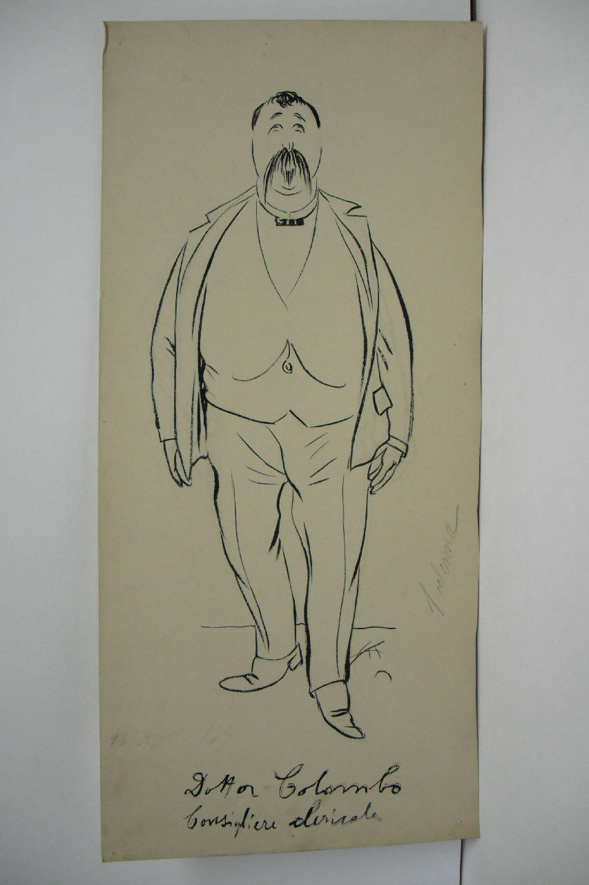 IL DOTT. ANGELO COLOMBO - consigliere comunale. (disegno) di Mazza, Aldo (1911/08/13 - )