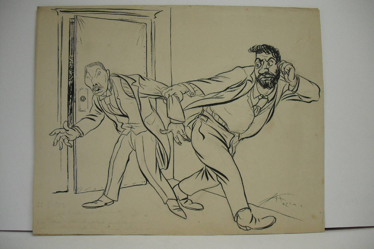 DURANTE LA PRIMA SEDUTA DEL PARLAMENTO. (disegno) di Mazza, Aldo (1912/02/25 - )