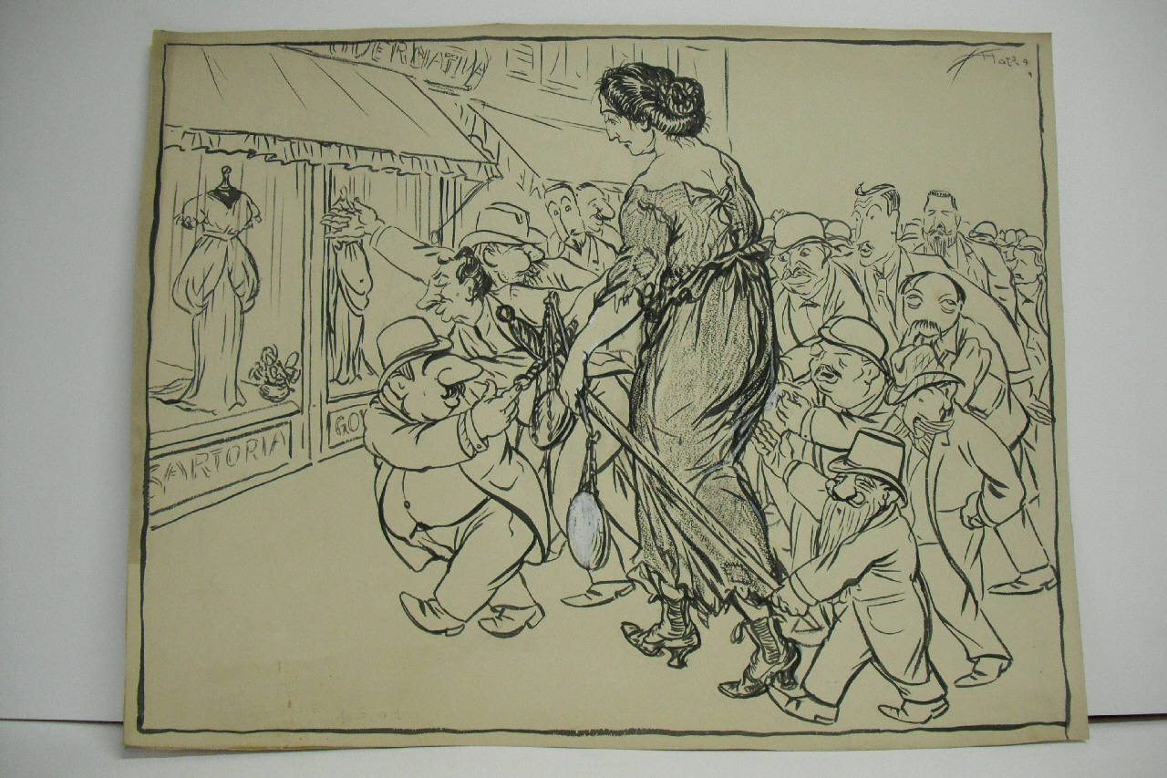 LO STATO DEPLOREVOLE DELLA GIUSTIZIA A MILANO. (disegno) di Mazza, Aldo (1912/06/09 - )