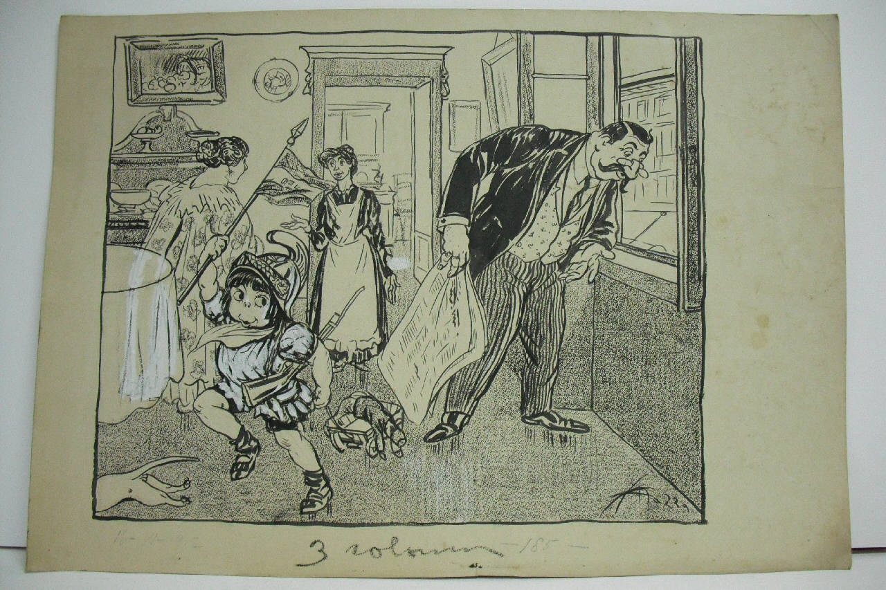 IL GOVERNO LADRO MANDA LE NOTIZIE DI NOTTE. (disegno) di Mazza, Aldo (1912/06/16 - )