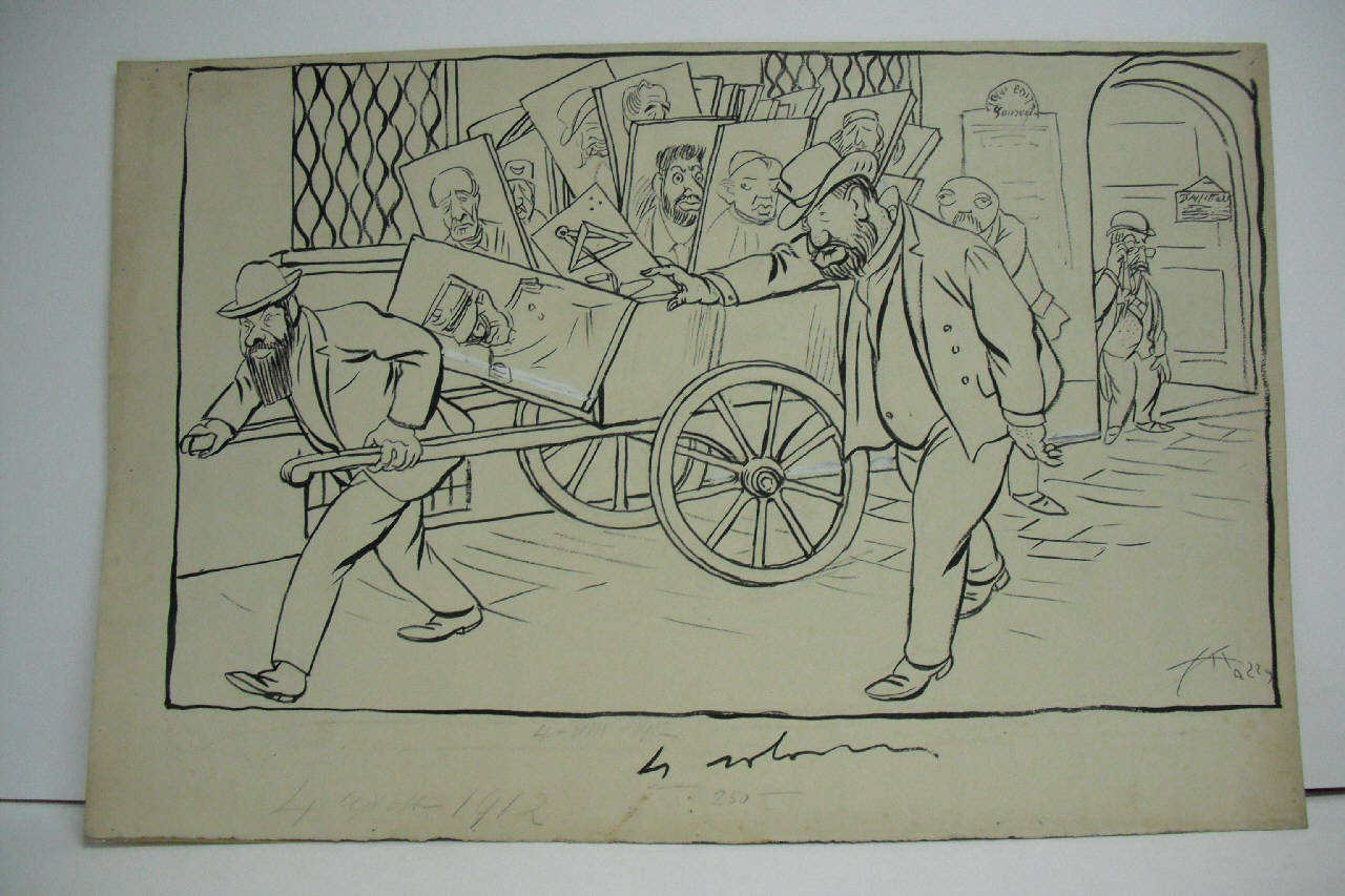 IL TRASLOCO DEL "SECOLO". (disegno) di Mazza, Aldo (1912/08/04 - )