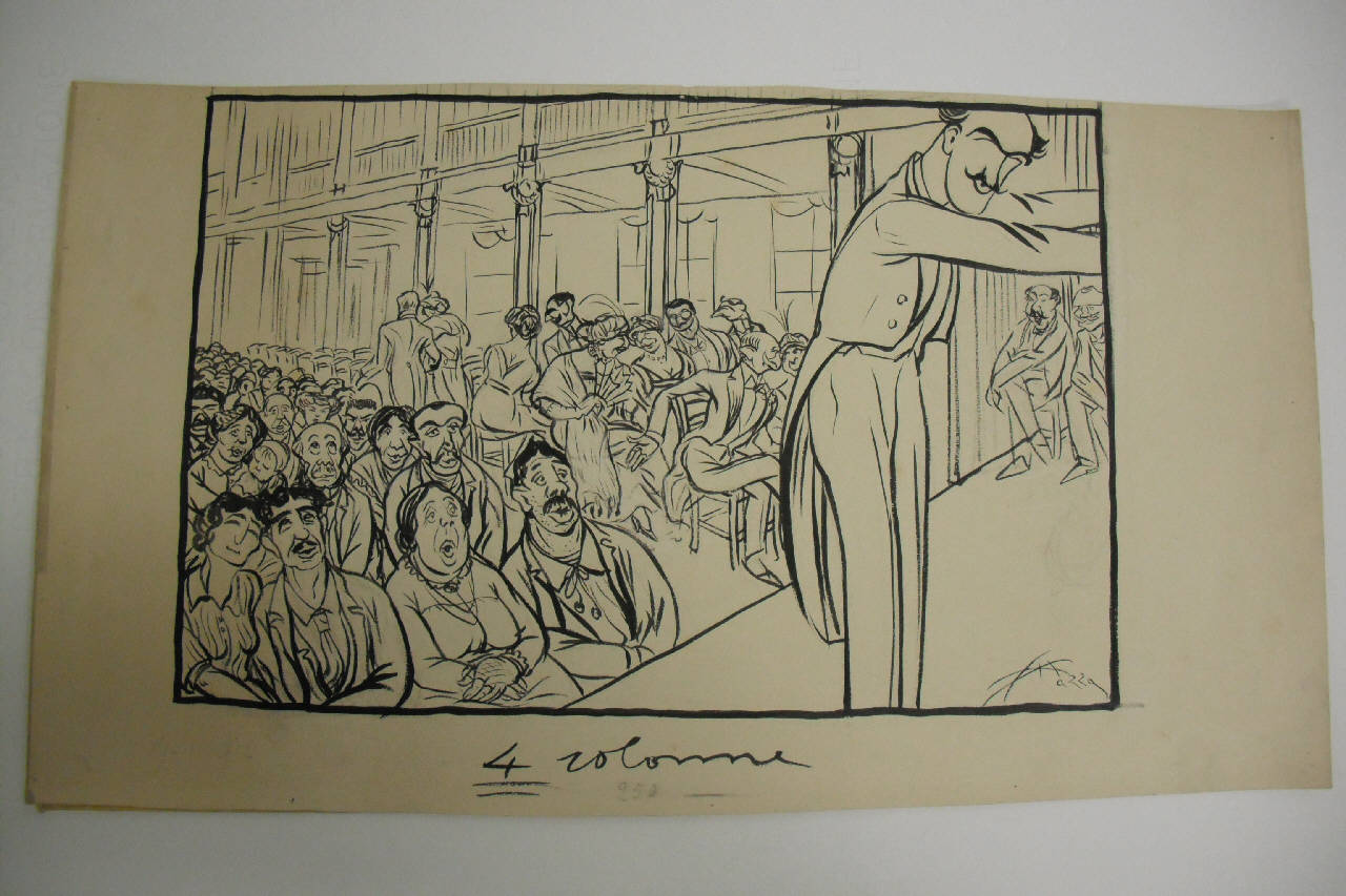 I CONCERTI AL TEATRO DEL POPOLO. (disegno) di Mazza, Aldo (1912/11/17 - )