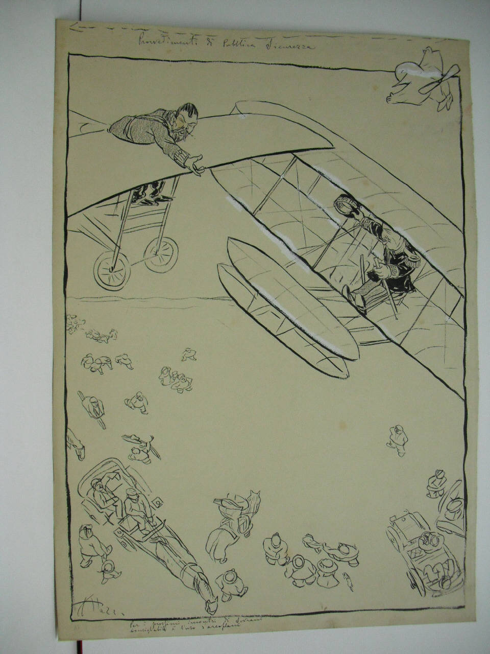 PROVVEDIMENTI DI PUBBLICA SICUREZZA. (disegno) di Mazza, Aldo (1909/09/19 - )