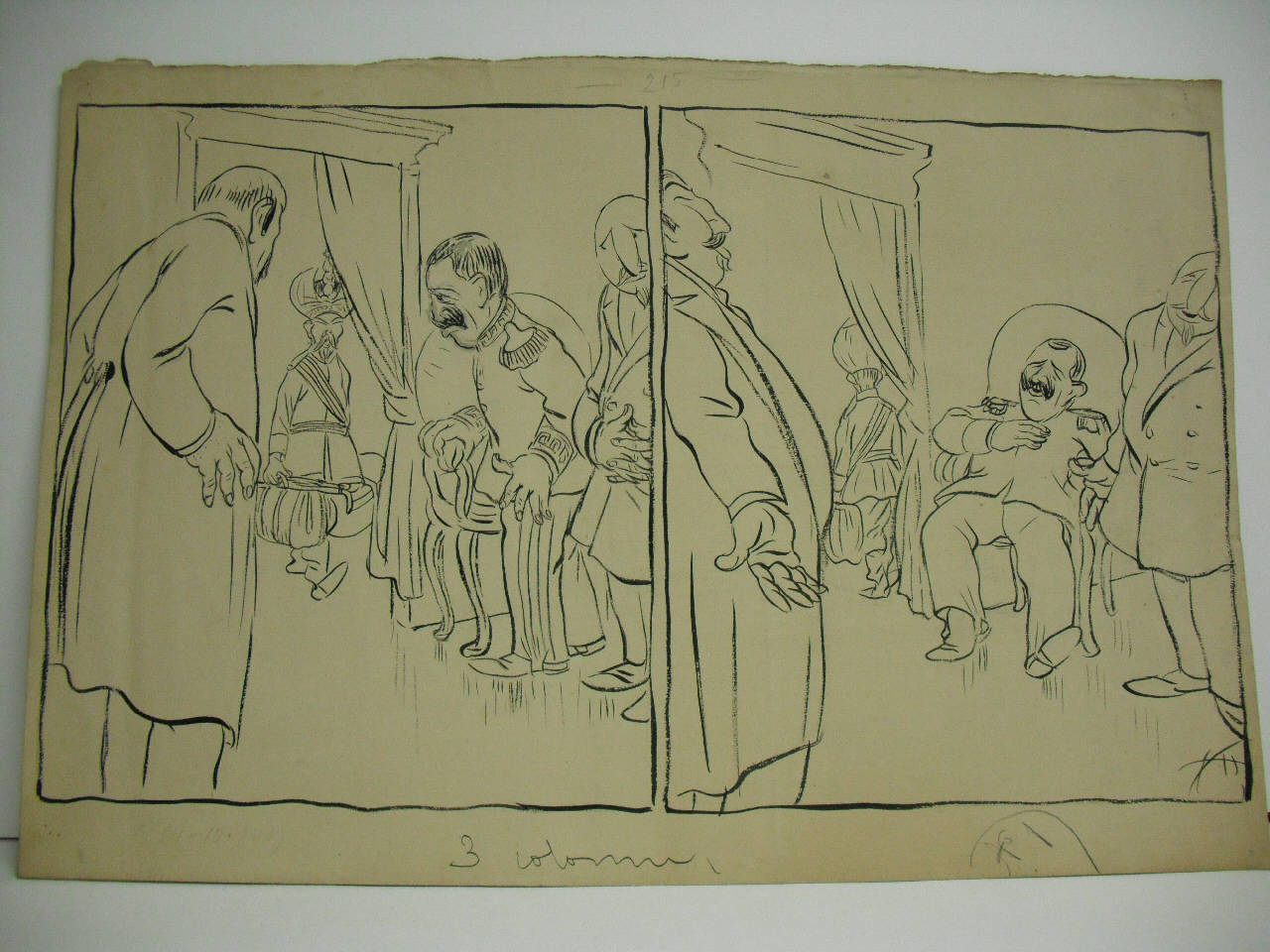 LA CZAR A RACCONIGI. (disegno) di Mazza, Aldo (1909/10/24 - )