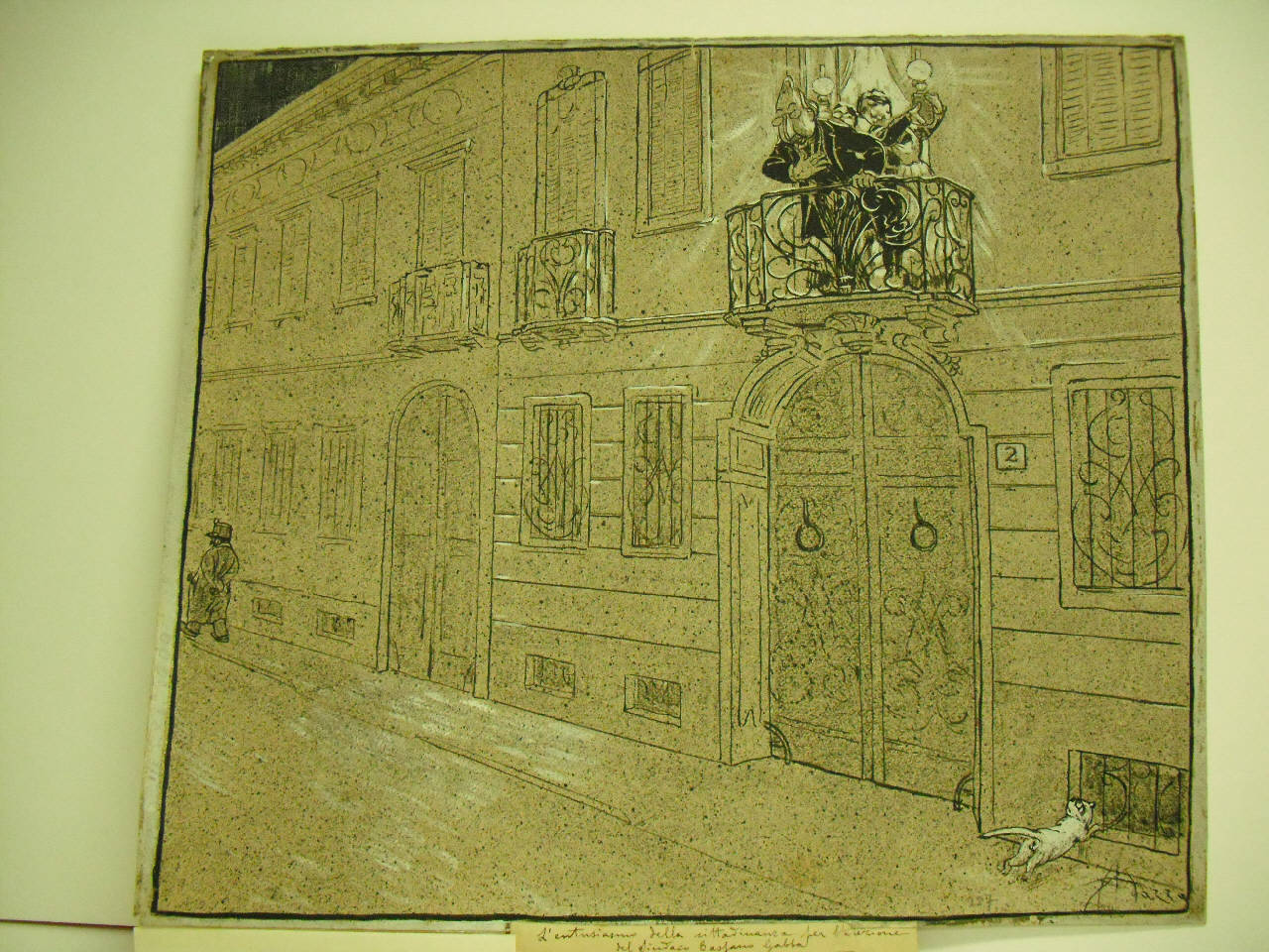 L'ENTUSIASMO DELLA POPOLAZIONE PER L'ELEZIONE DEL SINDACO GABBA. (disegno) di Mazza, Aldo (1909/11/14 - )