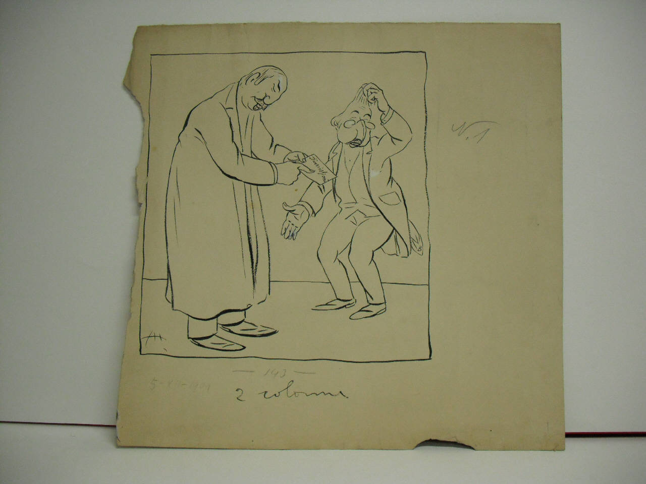 GABBA E LE DIMISSIONI DI GIOLITTI. (disegno) di Mazza, Aldo (1909/12/05 - )