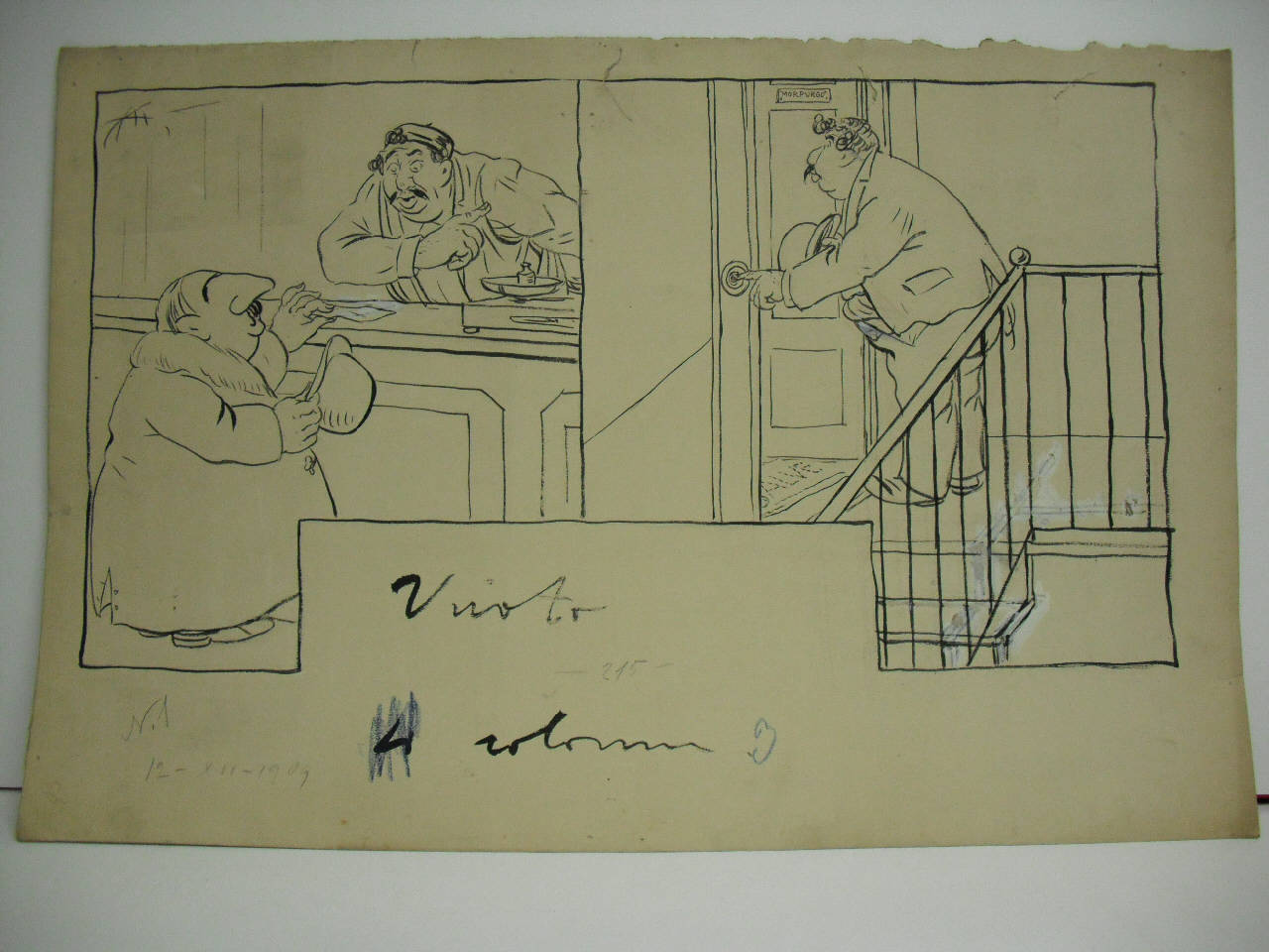 LA TASSA SULLE AREE PUBBLICHE. (disegno) di Mazza, Aldo (1909/12/12 - )