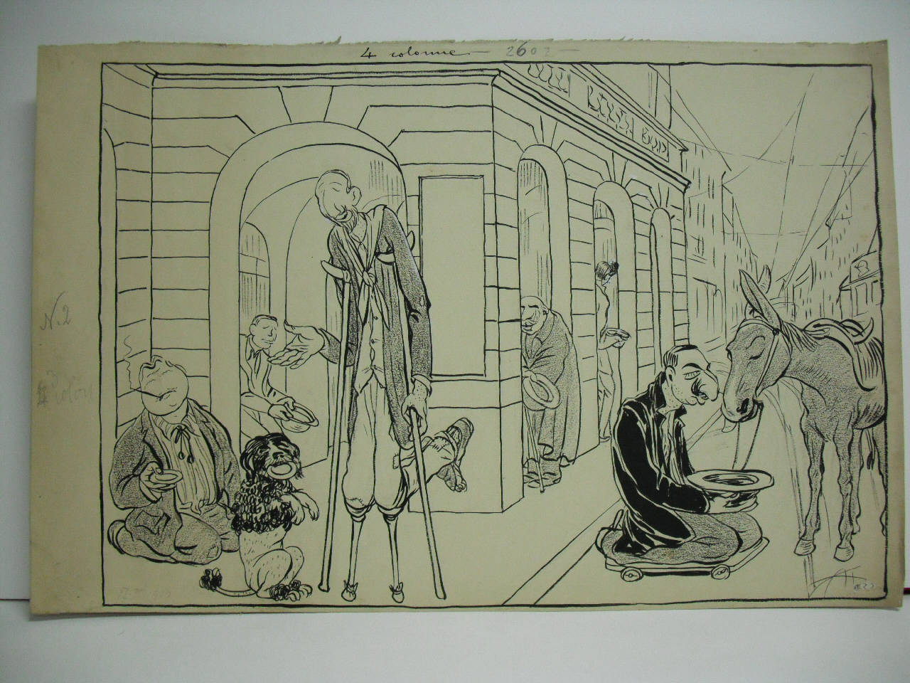 LA QUESTIONE DELLA SCALA. (disegno) di Mazza, Aldo (1910/02/13 - )