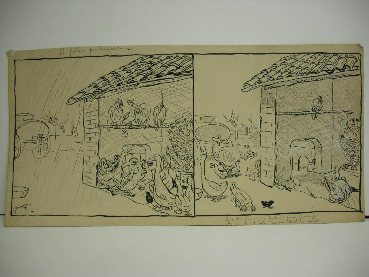 IL POLLAIO PARLAMENTARE. (disegno) di Mazza, Aldo (1910/02/20 - )