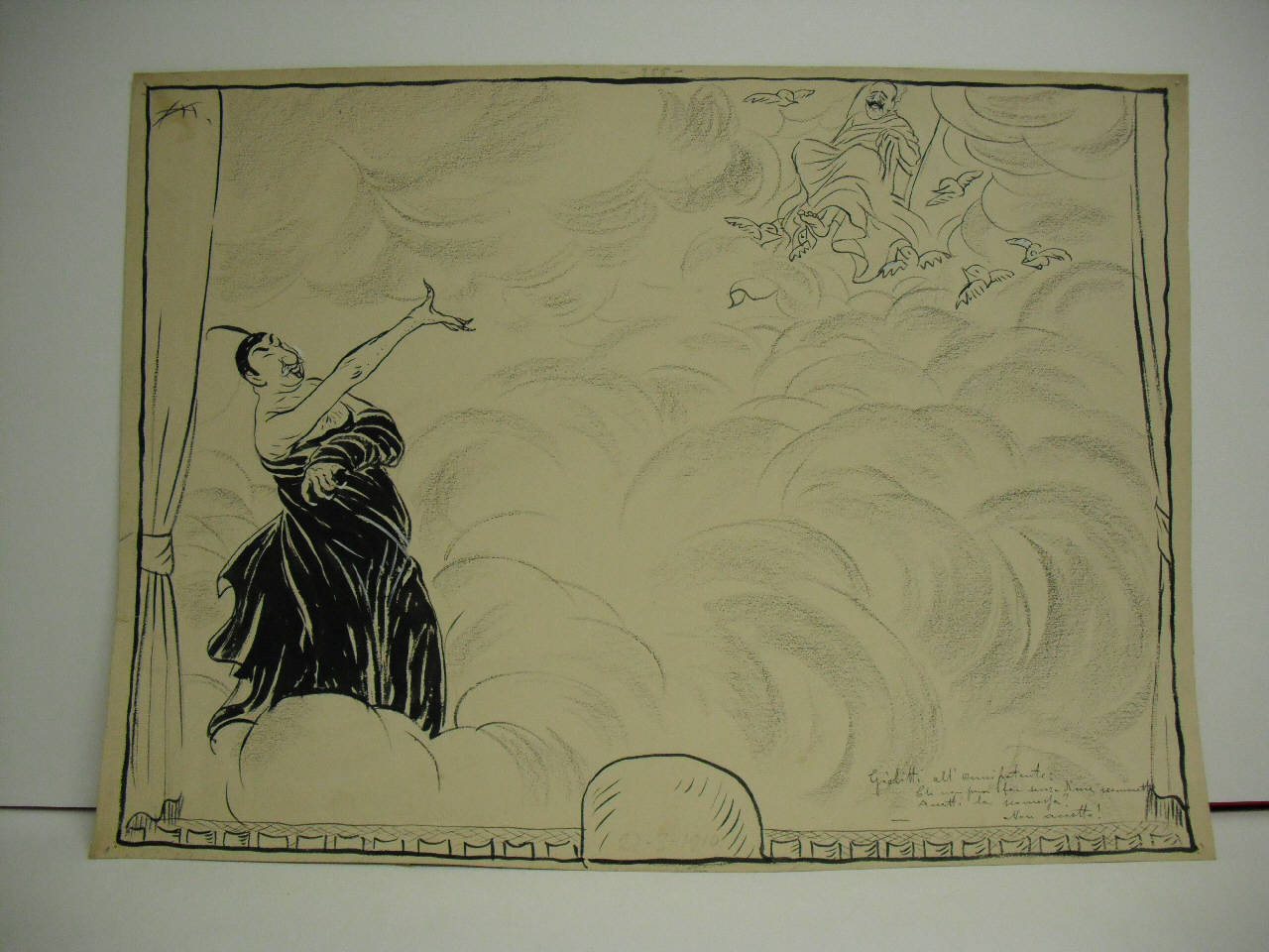 IL PROLOGO DEL "MEFISTOFELE". (disegno) di Mazza, Aldo (1910/03/27 - )