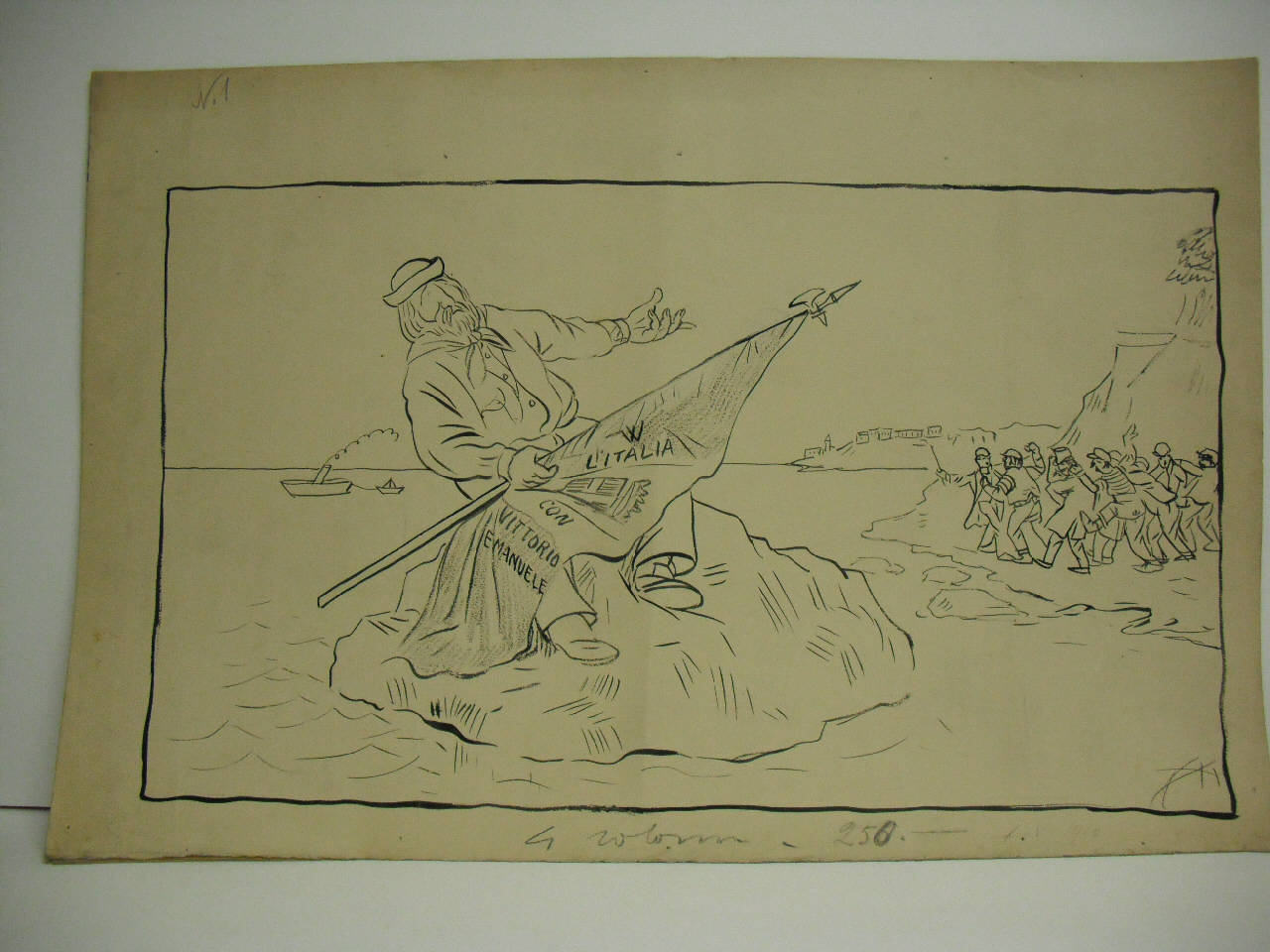 LE BARUFFE INTORNO ALLA CELEBRAZIONE DEI MILLE. (disegno) di Mazza, Aldo (1910/05/01 - )