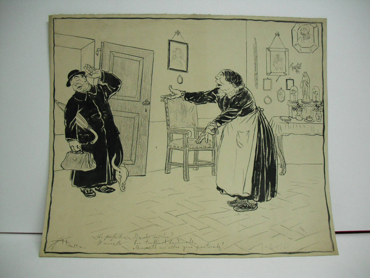 IL REDUCE DEL SINODO. (disegno) di Mazza, Aldo (1910/05/01 - )