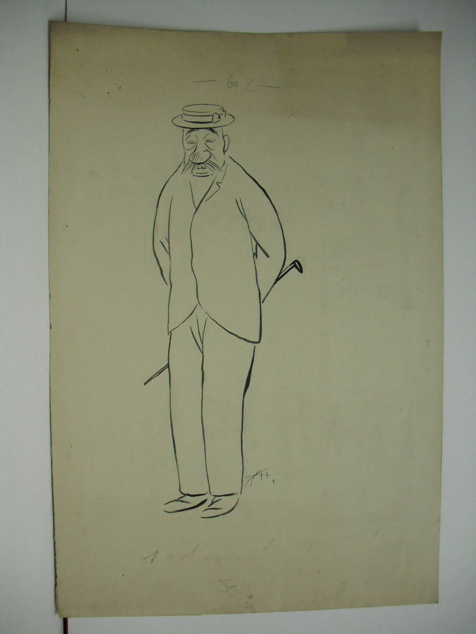 UN EX UFFICIALE DI CAVALLERIA. (disegno) di Mazza, Aldo (1910/07/03 - )