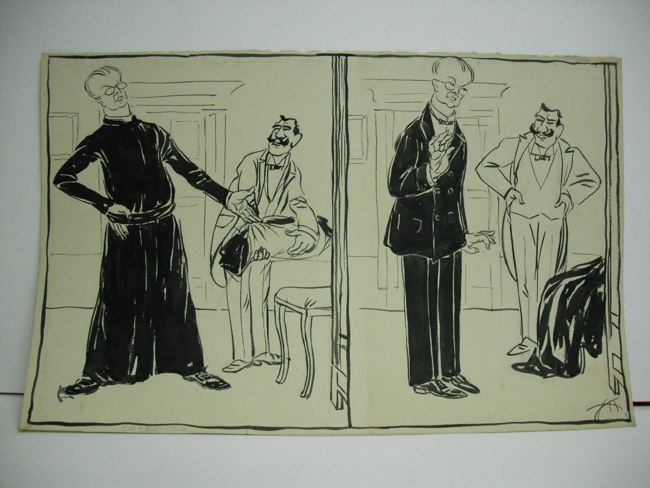 DON MURRI TRAVESTITO DA UOMO. (disegno) di Mazza, Aldo (1910/07/24 - )