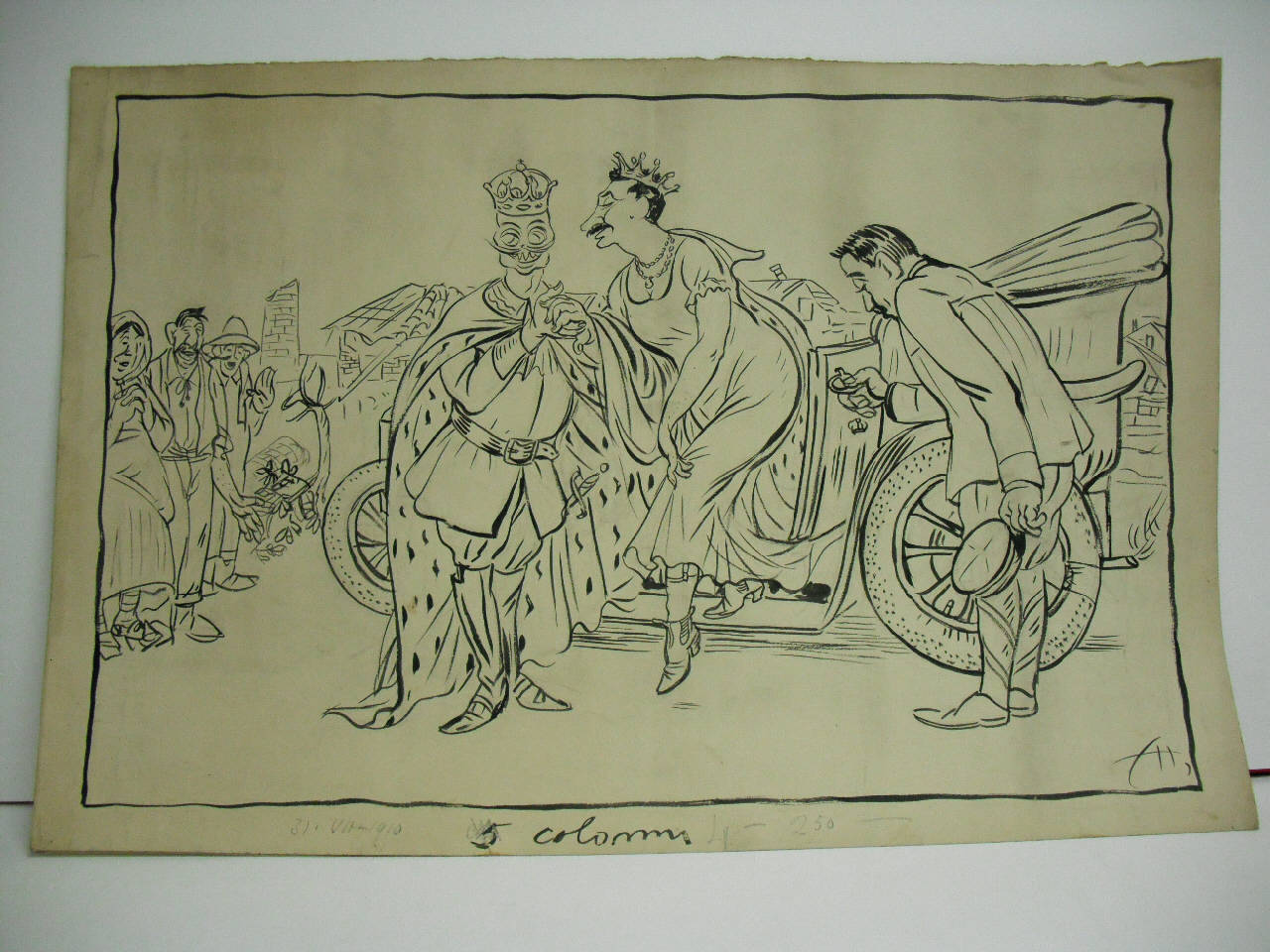 AGRATI E PAVIA SUL LUOGO DEL DISASTRO. (disegno) di Mazza, Aldo (1910/07/31 - )