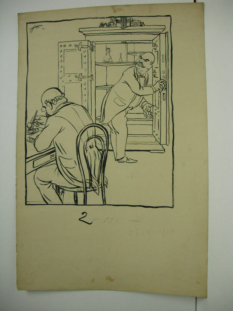 LA RELAZIONE DEL R. COMMISSARIO. (disegno) di Mazza, Aldo (1910/11/27 - )