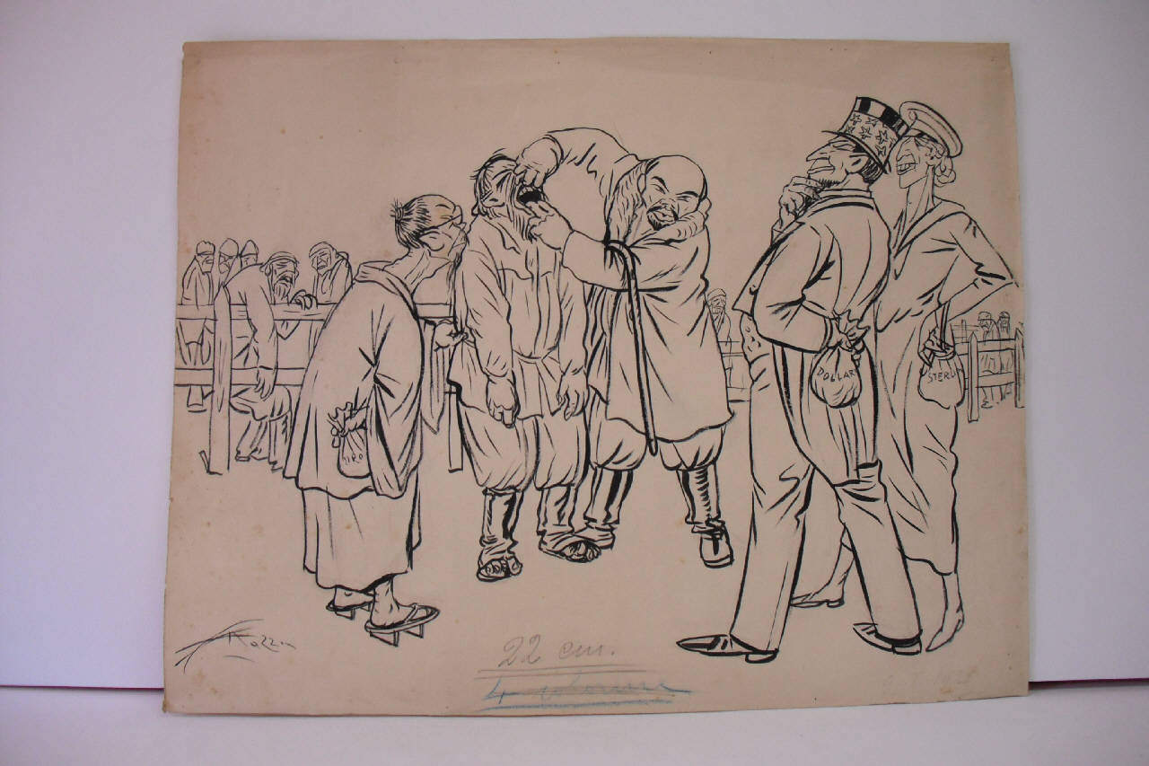 LENIN AL MERCATO DEL BESTIAME. (disegno) di Mazza, Aldo (1921/01/09 - )