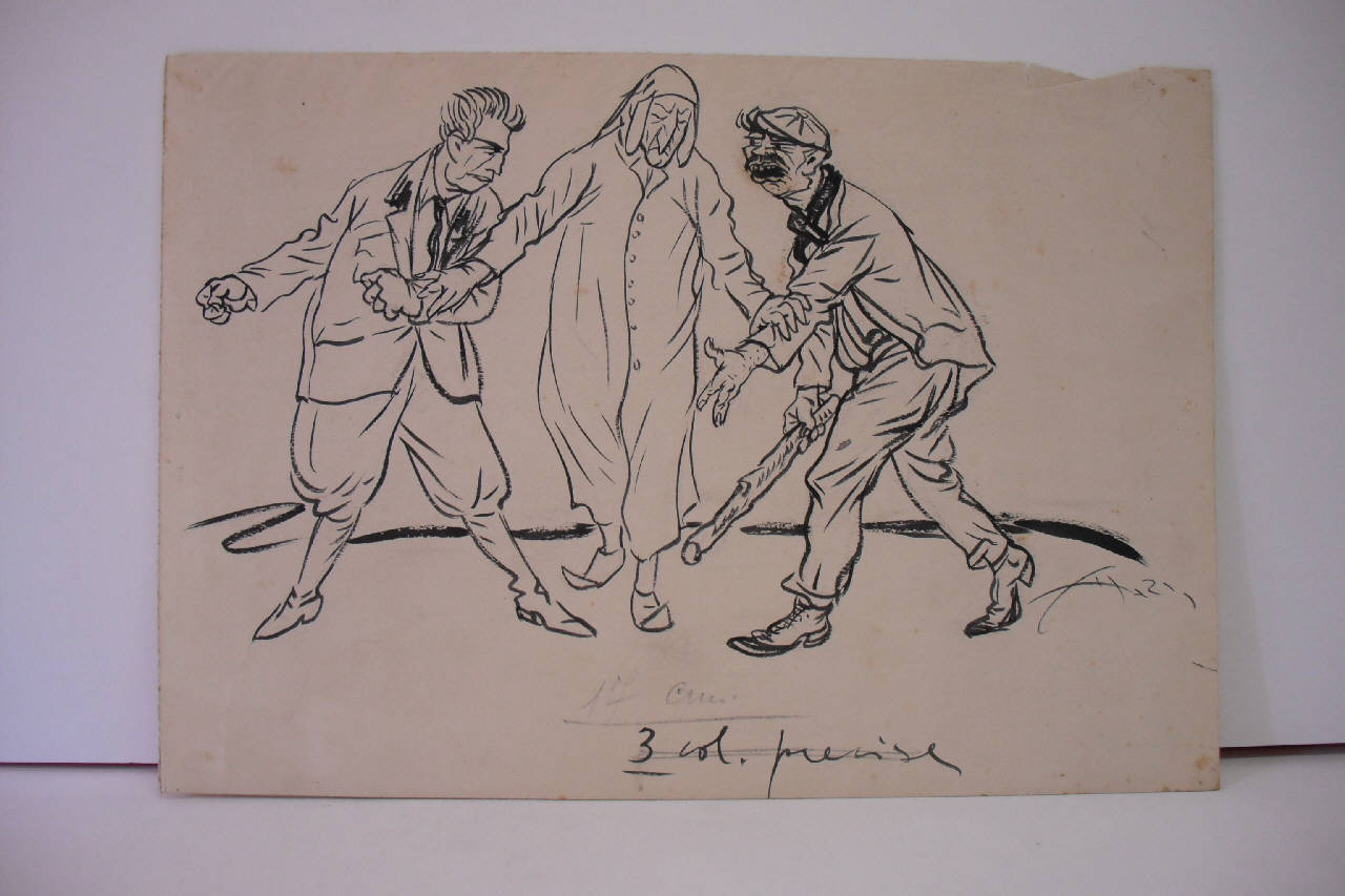 UN CONSIGLIO PER CENTENARIO. (disegno) di Mazza, Aldo (1921/01/16 - )