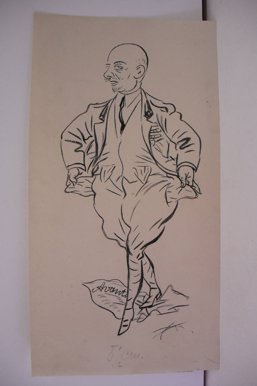 LA NUOVA PUBBLICAZIONE D'ANNUNZIANA. (disegno) di Mazza, Aldo (1921/01/30 - )