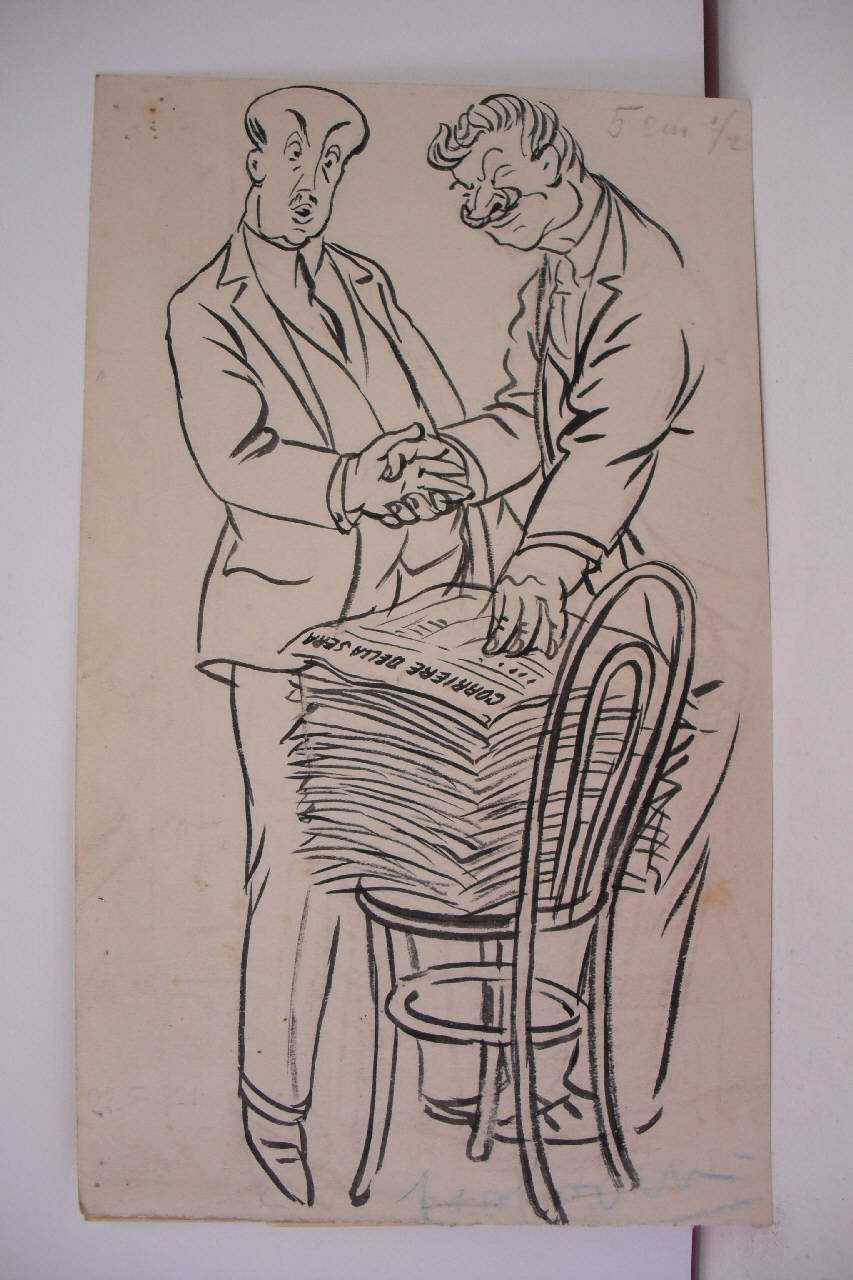 CALDARA AD ALBERTINI. (disegno) di Mazza, Aldo (1921/05/22 - )