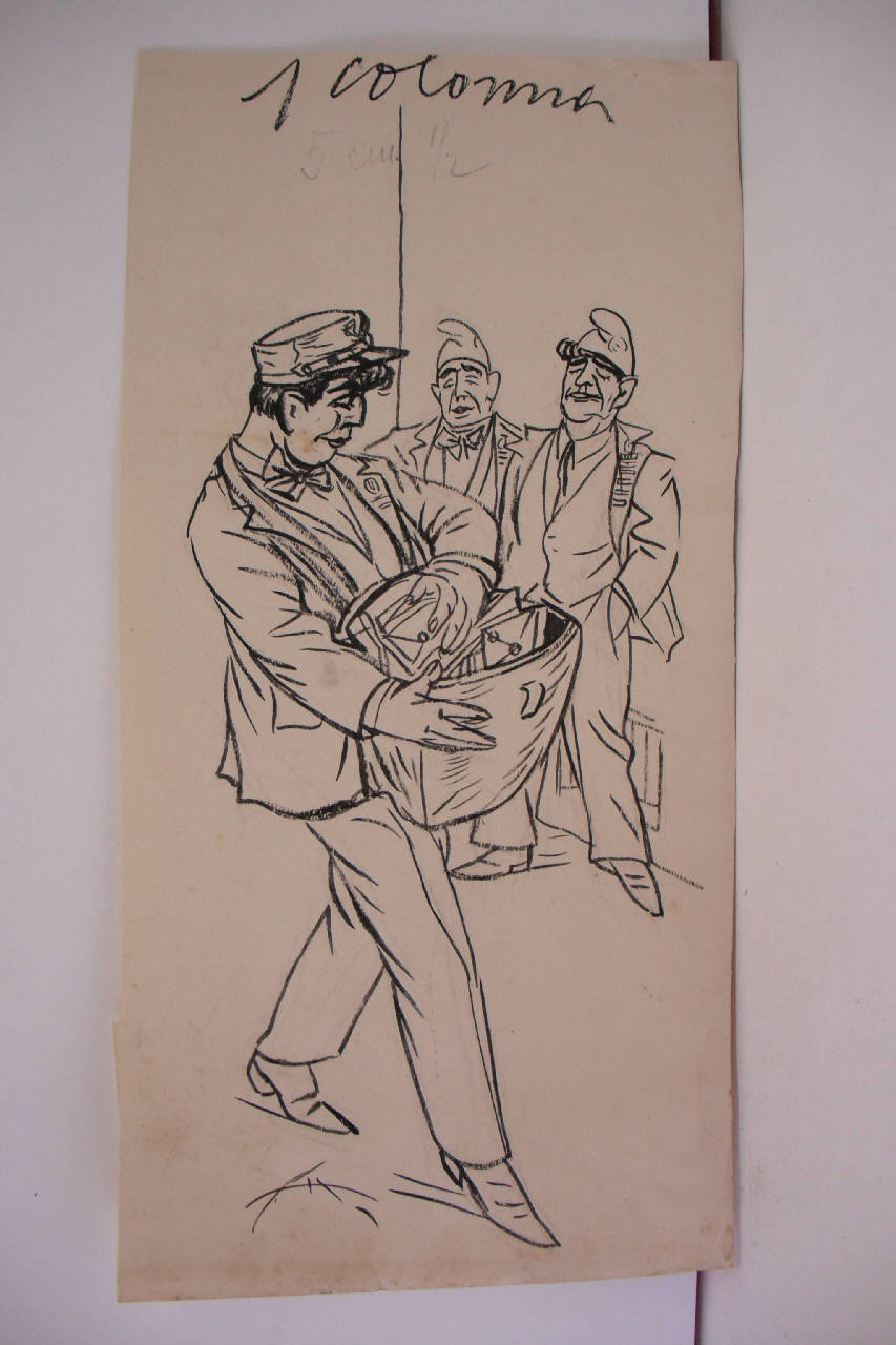 UNA DOMANDA AI FASCISTI. (disegno) di Mazza, Aldo (1921/06/12 - )